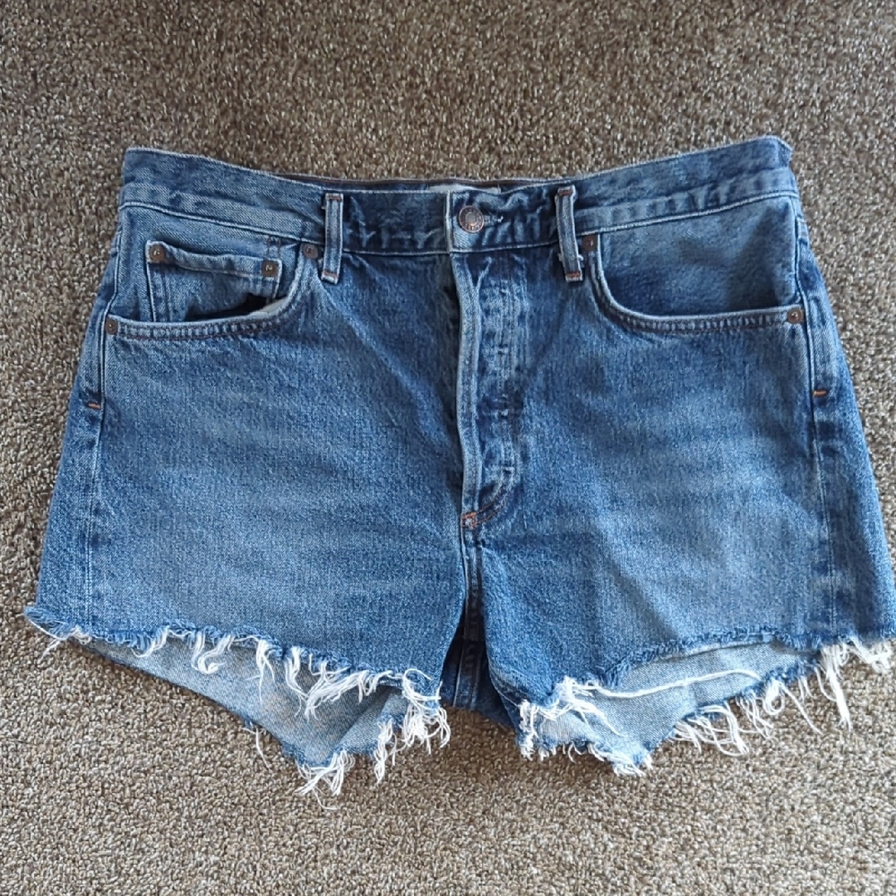 Agolde Micah Boyfriend Button Fly Denim Shorts